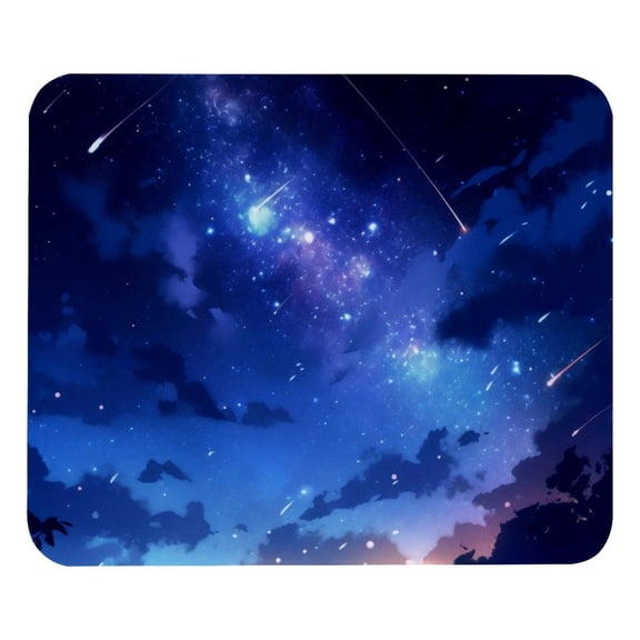 PhooArto Comfortable Mouse Pad Blue Galaxy Shooting Star Desktop Mousepad , 21 x 25 cm Mouse Mat, Non-Slip Rubber Base, Improves Speed and Precision