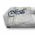 thumbnail image 3 of Jacob Soft Flannel Fleece Throw Blanket, Name with Modern Calligraphy Letter Design Popular Newborn Baby Name, Cozy Plush for Indoor and Outdoor Use, 70" x 90", Dark Blue Mustard, by Ambesonne, 3 of 6