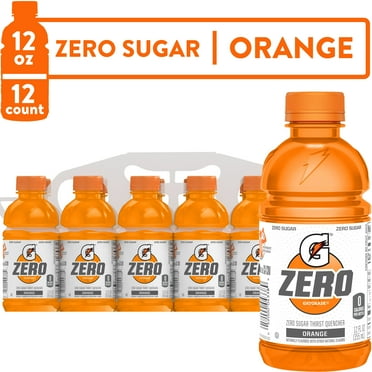 Gatorade Zero Sugar Thirst Quencher, Orange Sports Drinks, 12 fl oz, 12 Count Bottles