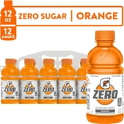 Gatorade Zero Sugar Thirst Quencher, Orange Sports Drinks, 12 fl oz, 12 Count Bottles