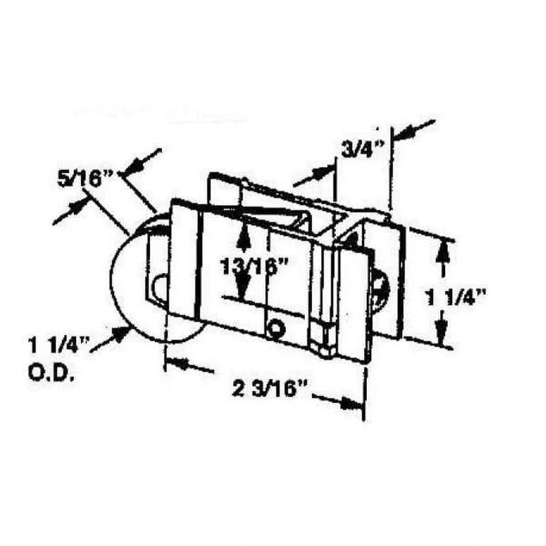 Barton Kramer 1-1/2 in. D X 3/4 in. L Mill Aluminum Sliding Glass Door Roller Assembly 1 pk Barton Kramer 1-1/2 in. D X 3/4 in. L Mill Aluminum Sliding Glass Door Roller Assembly 1 pk