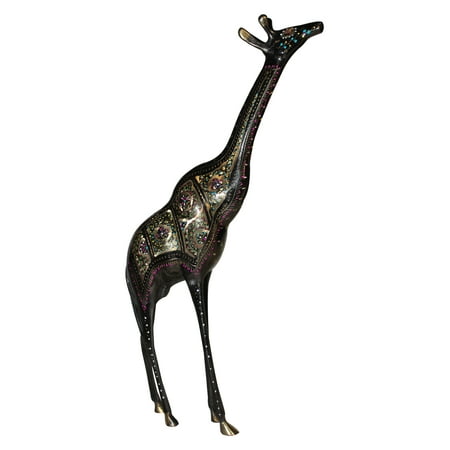 Multicolored Home Decor Animal Sculpture Carved Brass Giraffe