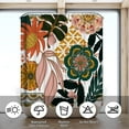 thumbnail image 6 of Boho Floral Shower Curtain (72\u201d x 72\u201d), Flower Tropical Leaves Shower Curtains, Polyester Fabric Printed Shower Curtain Set for Bathroom with Hooks\u2026, 6 of 6