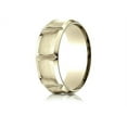 thumbnail image 2 of Benchmark� 18k Gold 8mm Comfort-fit Satin-finished Beveled Edge Concave With Horizontal Cuts Carved Design Wedding Band, 2 of 9