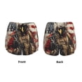 thumbnail image 6 of Uemuo Bald Eagle Soldier Pattern Women's Athletic Shorts High Waisted Running Shorts with Liner Pockets Gym Elastic Workout Shorts-X-Large, 6 of 9