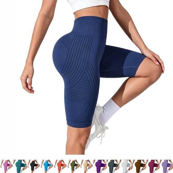Women’s High Waist leggings, Seamless Compression Tummy Control Workout Yoga Shorts with Butt Lifting Contour Design