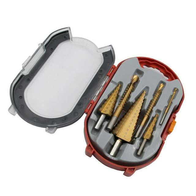 Twist 6 PCS Paso Paso Broado Y Sierra Taladro HSS Taladro De Taladro Para Lámina De Aluminio Metal De Metal De Acero Inoxidable Perforación De Madera De Madera Expansión De La