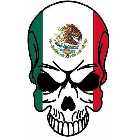 5" Skull Mexico Mexican Flag Decal 3M Reflective sticker