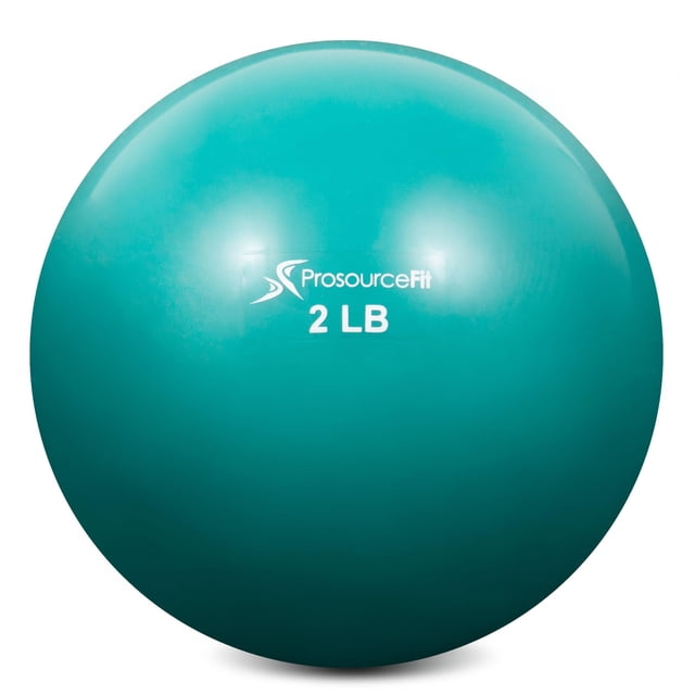 Pelota de ejercicio con peso ProsourceFit 2 lb color aqua para pilates y tonificación