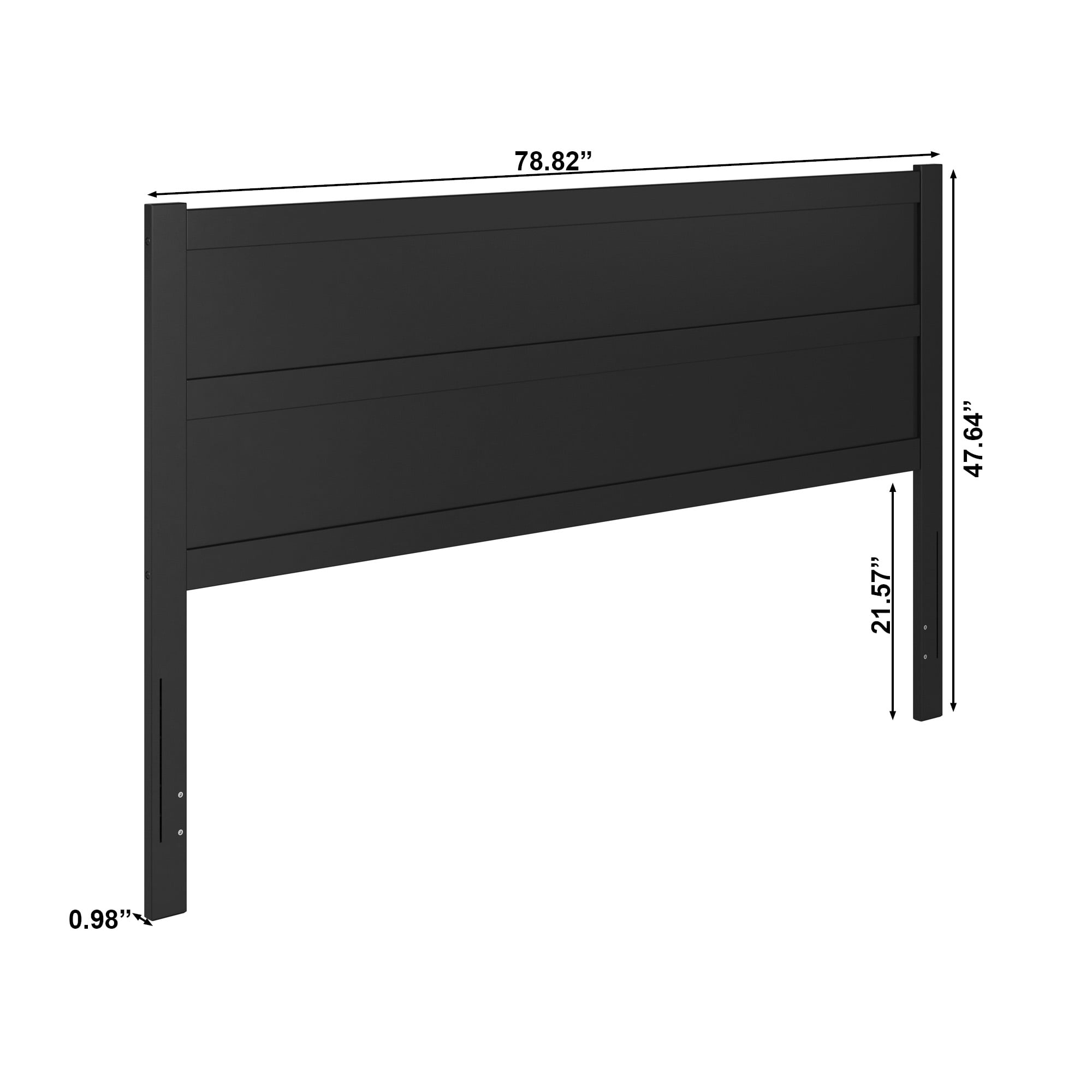 AFI Aveline King Modern Panel Wood Headboard, Black