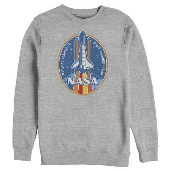 Men's NASA Retro Rocket Emblem  Sweatshirt Athletic Heather Medium