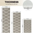 thumbnail image 4 of Brown Geometric Quatrefoil Pattern Kitchen Rugs Sets Of 3,Kitchen Runner Rugs Non Skid Washable,Decorative Kitchen Floor Mats for Kitchen,Sink,Laundry,17"x30"+ 17"x47" + 17"x59", 4 of 6
