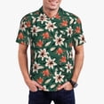 thumbnail image 2 of Balery Lilies Flowers Printed Men’s Short Sleeve Polo Shirt, Midweight Men's Shirt,Golf Polo shirts -, 2 of 8