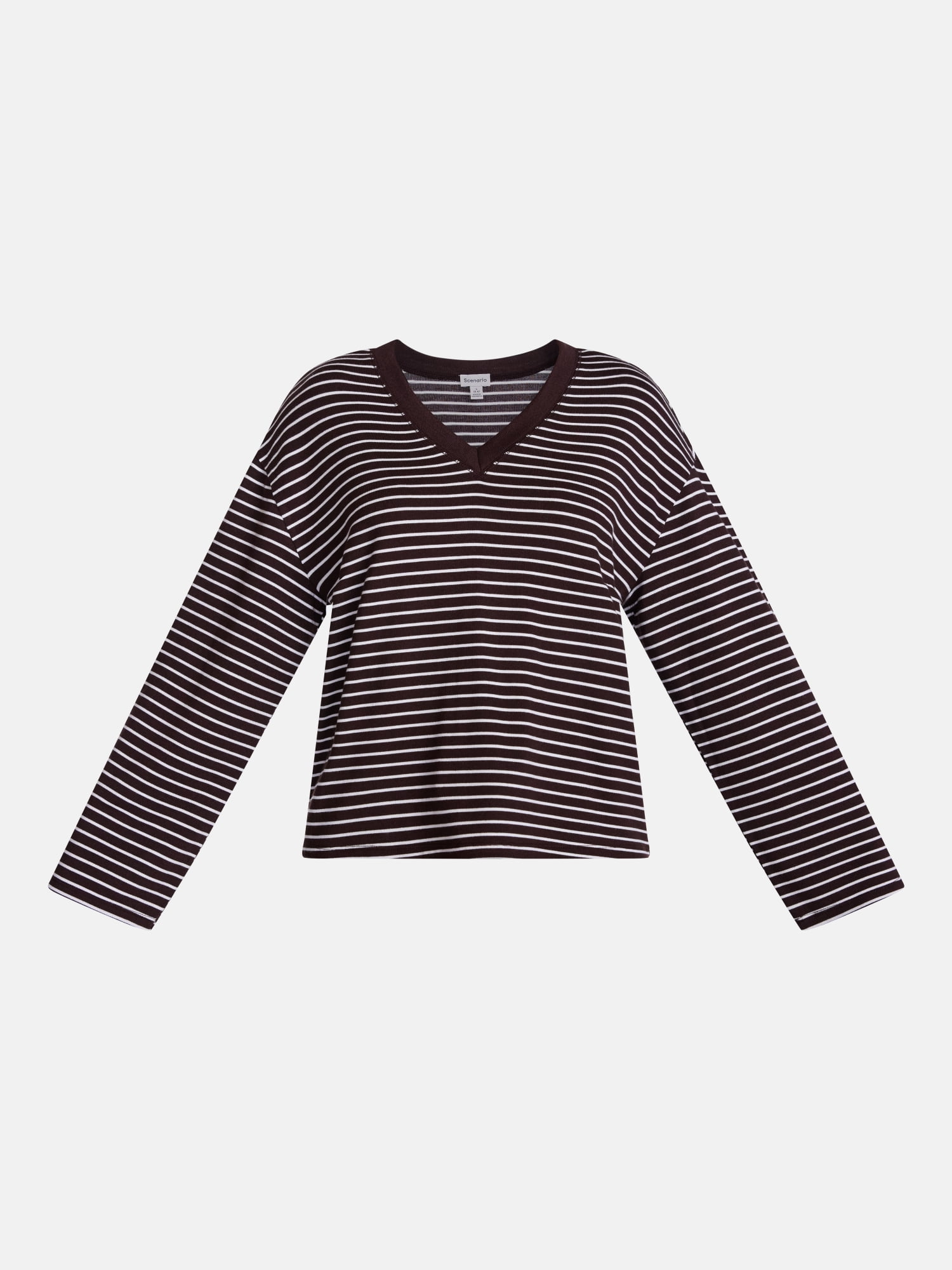 Scenario Women's and Women's Plus Relaxed Tee with Long Sleeves, Sizes XS-4X