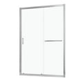thumbnail image 2 of 48" W x 72"H Shower Doors, Single Sliding Shower Doors Clear Tempered Glass Bypass Shower Enclosure with Handle and Towel Bar, Modern Bathroom Doors Water Guards in Chrome Finish, 2 of 7