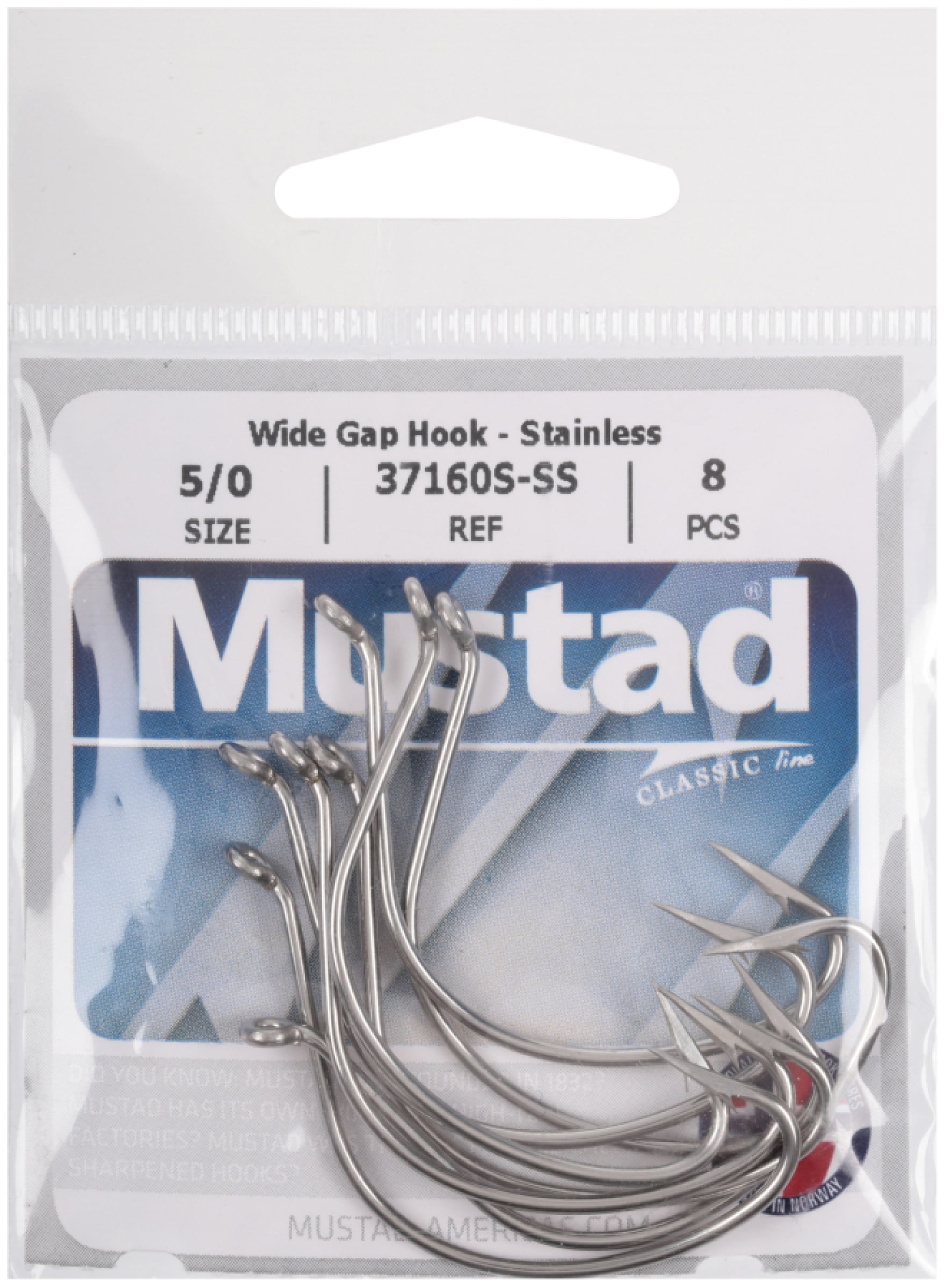 Mustad Wide Gap Croaker Hook - 5/0 (Stainless Steel) 