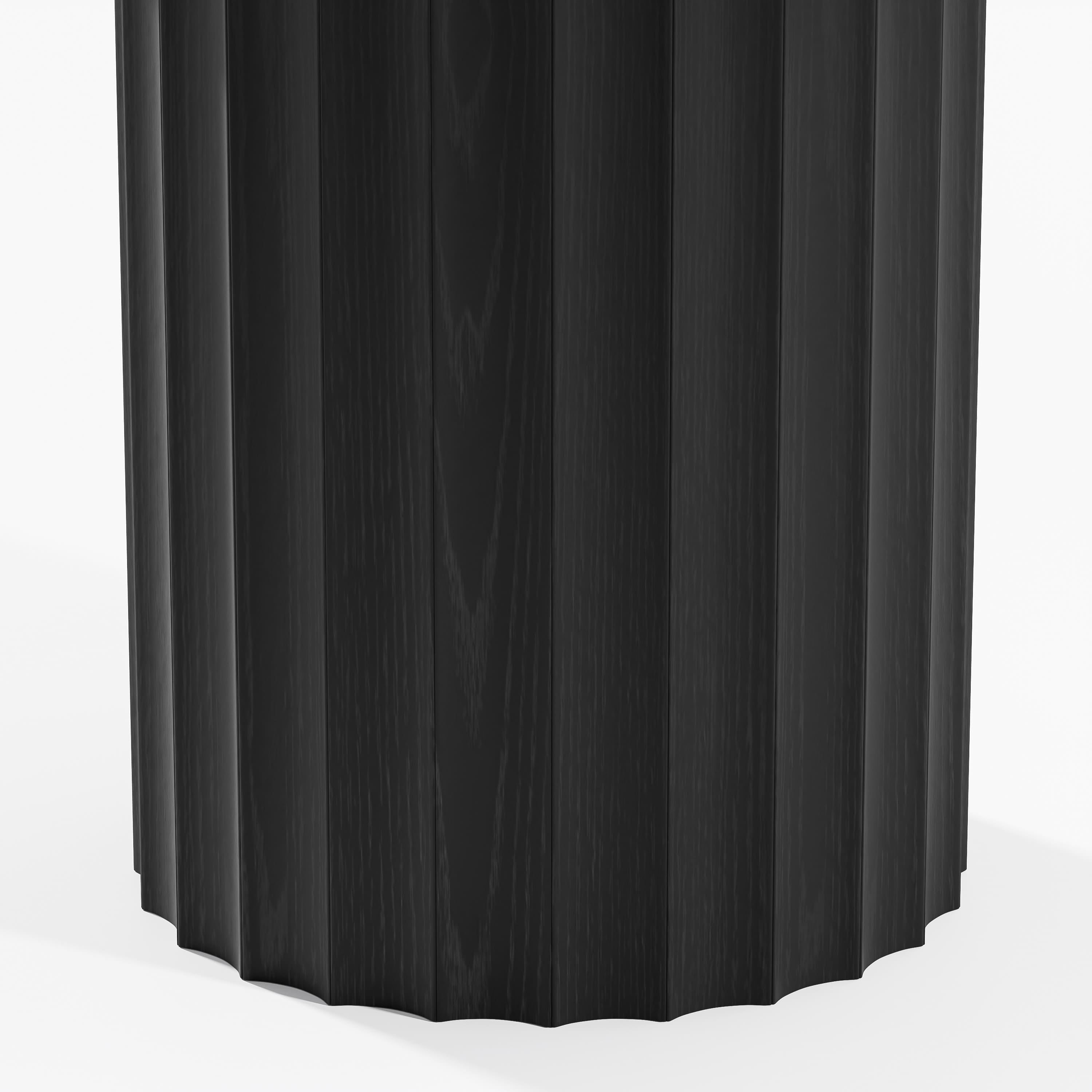 46 in. Soild Wood Black Dining Table Round Kitchen Table