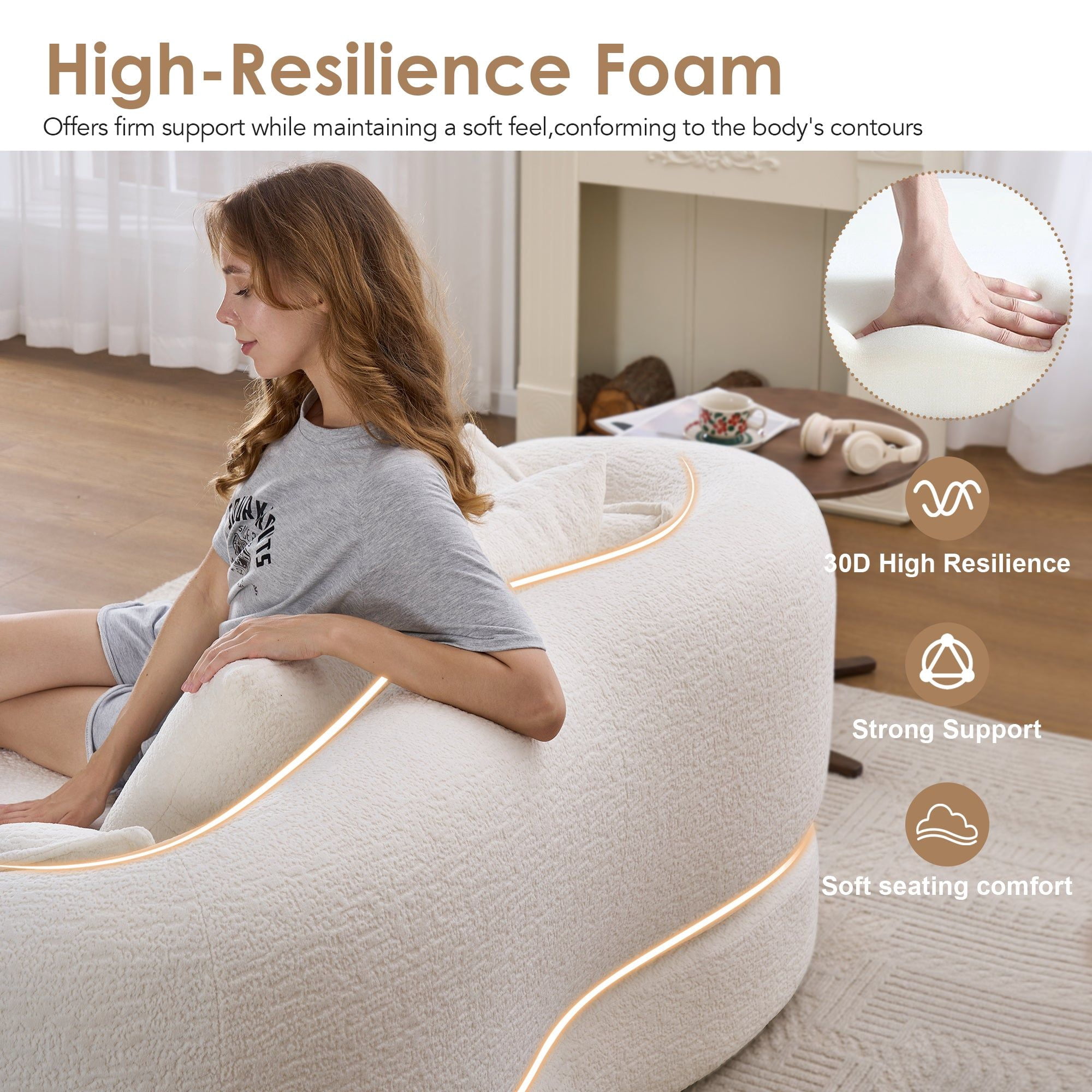 Sailvan 2-in-1 Foldable Sofa Bed 70 Inch Boneless Convertible Sleeper Sofabed with 4 Pillows
