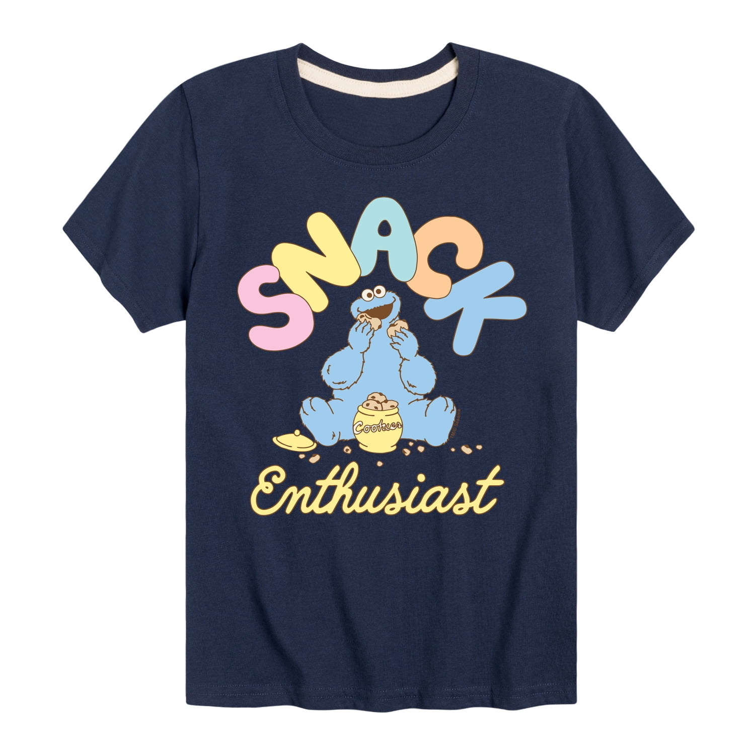 Sesame Street - Snack Enthusiast - Toddler and Youth Short Sleeve Graphic T-Shirt