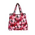 thumbnail image 3 of Wrapables Foldable Tote Nylon Reusable Grocery Bag (Set of 2), Pink Roses, 3 of 5
