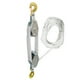 thumbnail image 1 of Polea manual multifuncional con gancho de acero galvanizado 270° - Capacidad 2200LBS (4 ruedas y cuerda blanca de 20m) ideal para instalación de aire acondicionado, 1 of 6