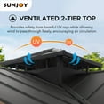 thumbnail image 5 of Sunjoy 12’ x 12’ Black 2-Tier Wooden Frame Outdoor Hardtop Gazebo With Ceiling Hook for Patio, Backyard, and Garden, 5 of 12