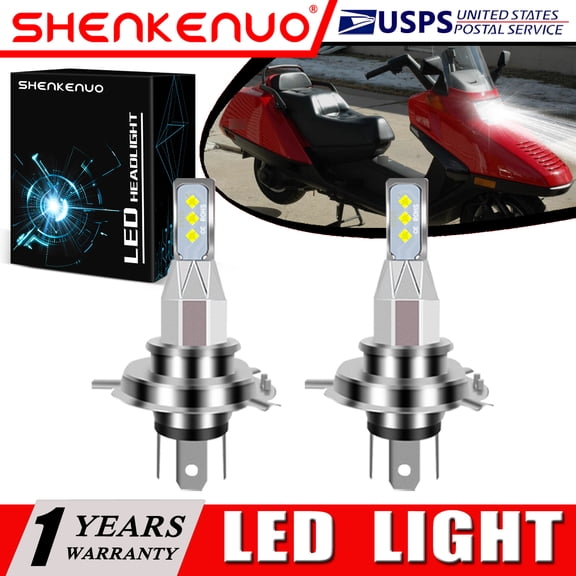 SHENKENUO For Honda CN250 Helix 1986-2007 2X 9003 H4 LED Headlights Bulbs 55W Super White,Pack of 2,C146