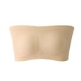 thumbnail image 3 of PEASKJP 3 Pack Tube Top Bras for Women Strapless Seamless Comfort Padded Stretch Bandeau Top Bra 3 Pack Beige 5XL, 3 of 3