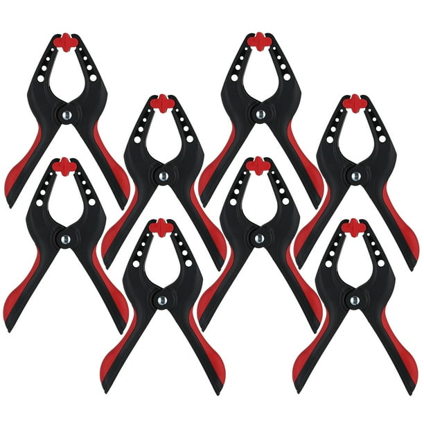 8piece Heavy Duty Spring Clamp Set, 9inch Nylon Clamps with Soft Bimaterial Handle for