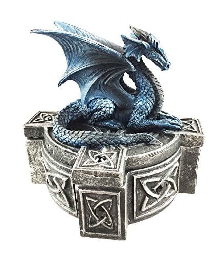 Ebros Celtic Cross Bifrost Altar Drake Dragon Jewelry Box Sculpture Trinket Box