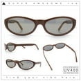 thumbnail image 2 of Womens Oval Subtle Cat Eye Thin Plastic Retro Vintage Vibe Sunglasses Brown - Gold Mirror, 2 of 8