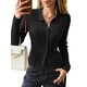 thumbnail image 2 of Cárdigan de Punto Acanalado con Botones y Larga para Mujer, Suéter Informal Ajustado con Cuello. Negro M, 2 of 8