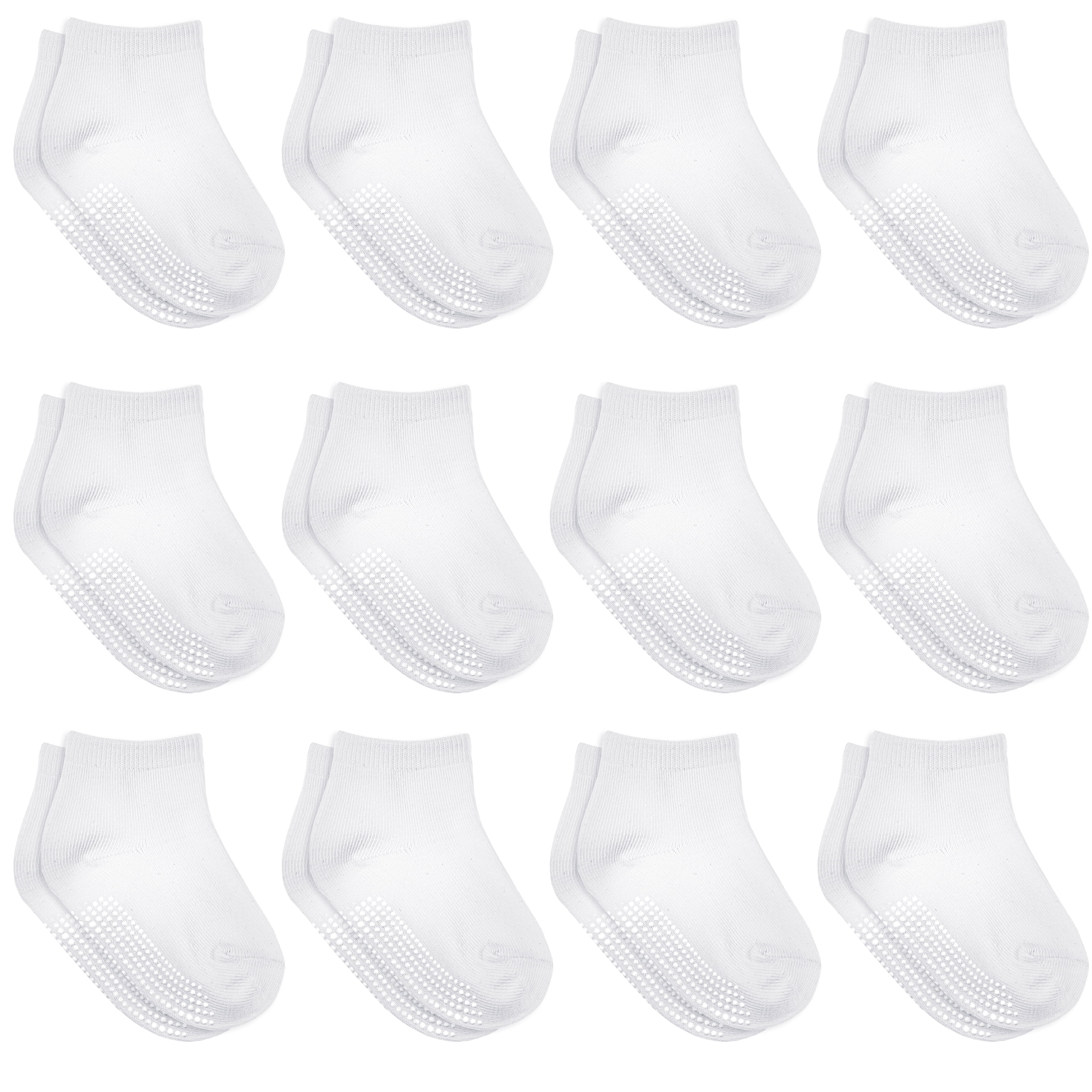 Baby Toddler Knee High Anti Slip Non Skid Cotton Socks with Grips for Girls and Boys 0-3 Years