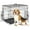30in, variant on Qiushi 30 Inch Medium Dog Crate, Double Door Heavy-Duty Foldable Metal Dog Cage for Travel, Indoor & Outdoor Puppy Kennel with Removable Leak-Proof Tray & Handle for Dogs up to 40-50 lbs