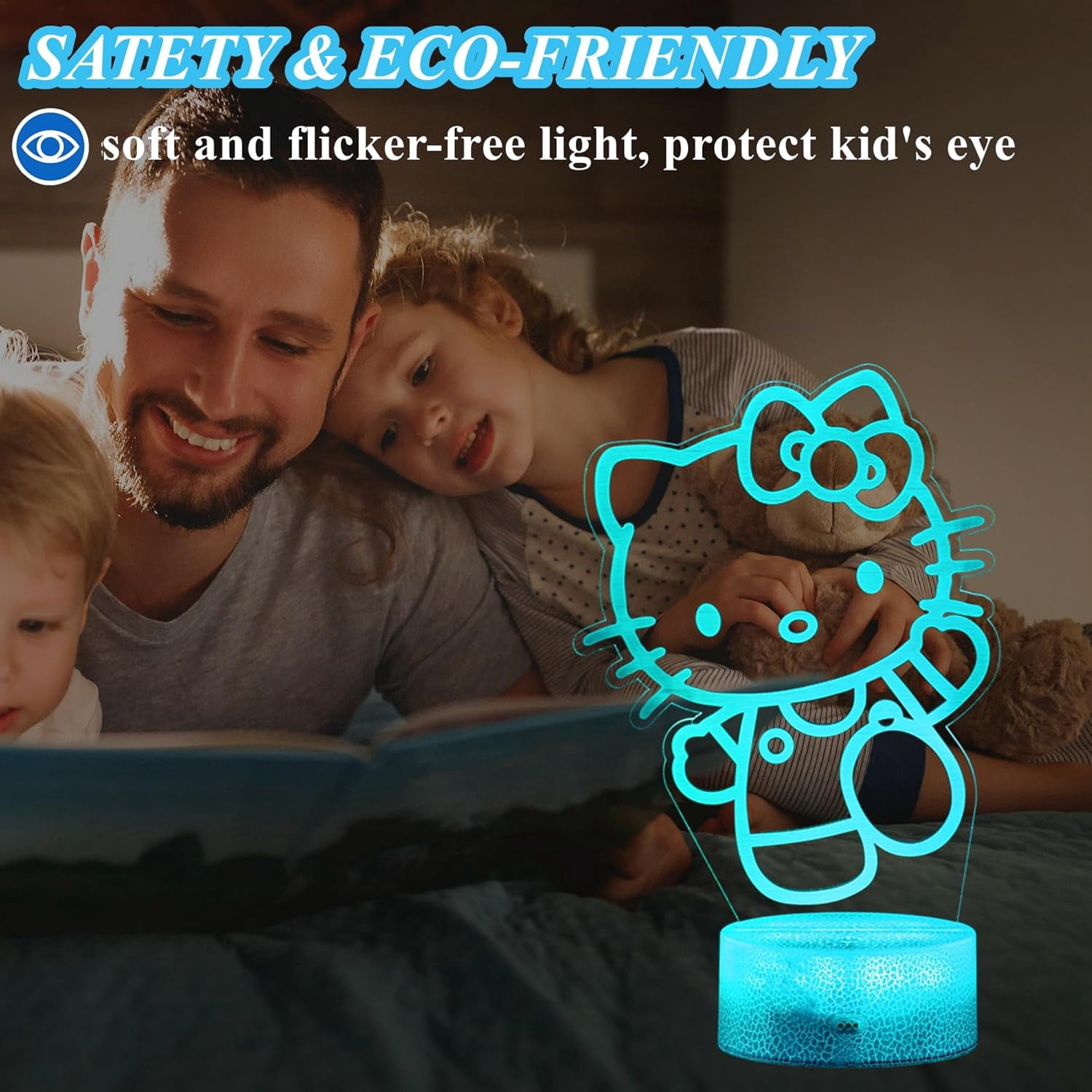 Aorsher Cute Night Light - Anime Charater Multi-Color Change Decor Kitty Lamp with Remote, Dim, Timer, Game Fan Gifts for Christmas Birthday