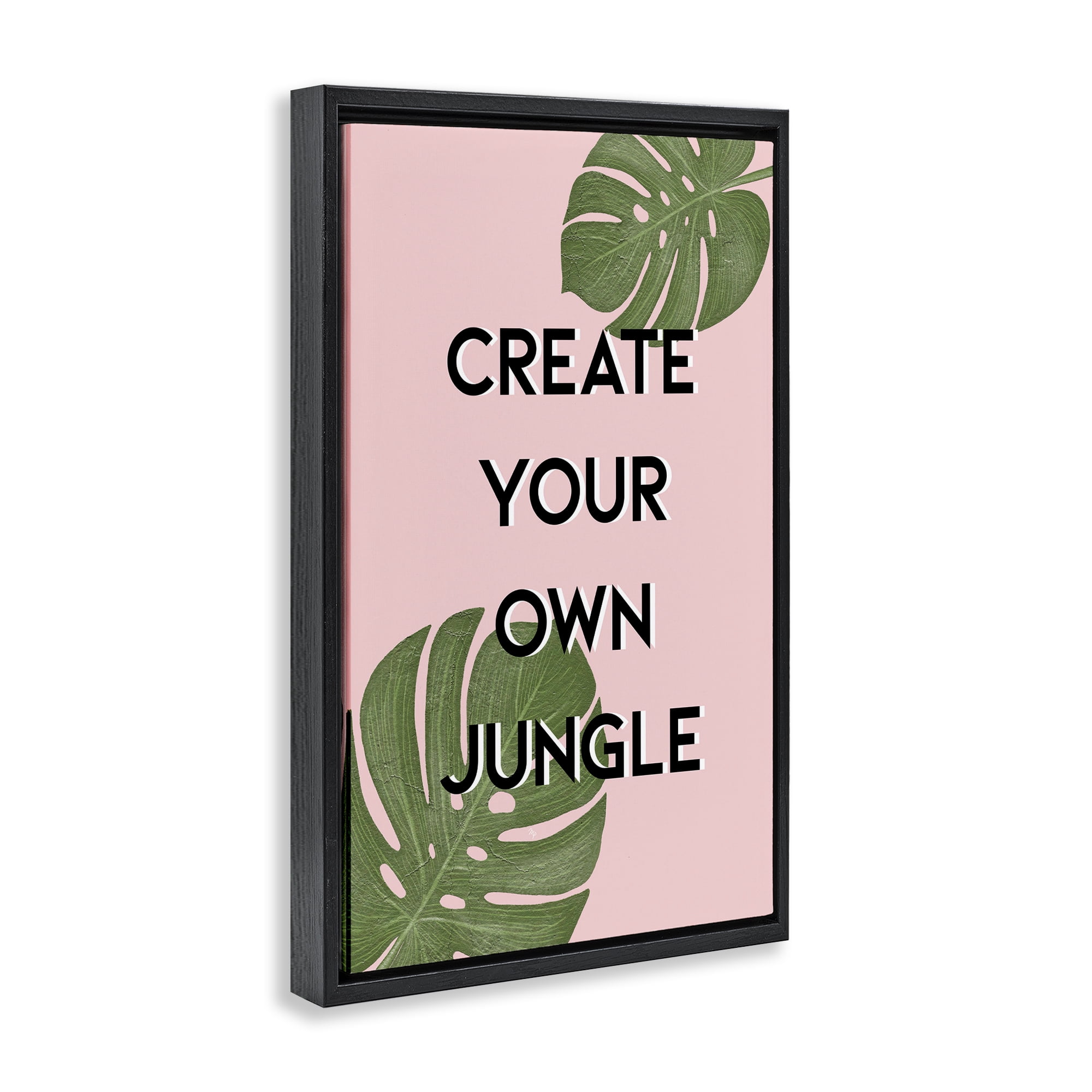 Stupell Industries Create Your Own Jungle Black Framed Floater Canvas Wall Art, design by Martina Pavlova