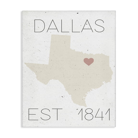 Stupell Industries Eclectic Dallas Est 1841 Canvas Art, 16 x 20, by Lil' Rue