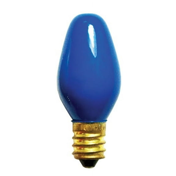 Novelty Lights Ceramic Blue C7 Incandescent Traditional Vintage Christmas Replacement Bulbs 25 Pack