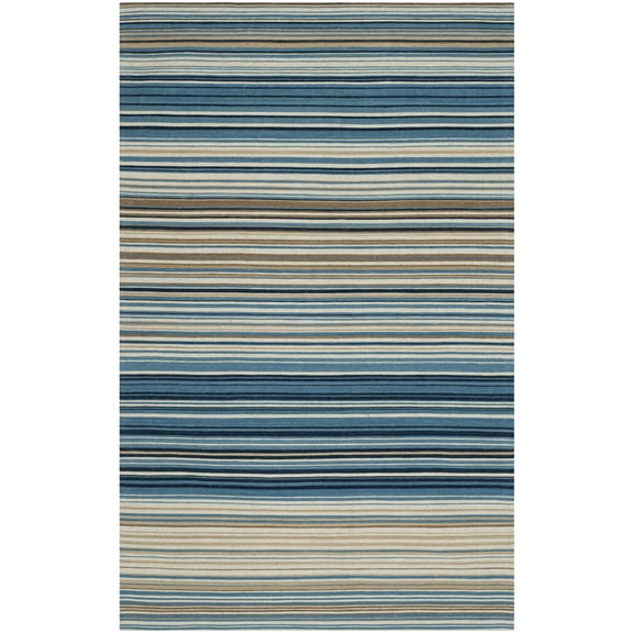 SAFAVIEH Marbella Ezekiel Striped Area Rug, Blue/Multi, 5' x 8'