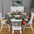 thumbnail image 2 of Pioneer Flower Floral Print Pattern Round Tablecloth 60"x60",Wrinkle Wipeable Table Cloth for Kitchen Dining Room Picnic Patio Party, 2 of 6