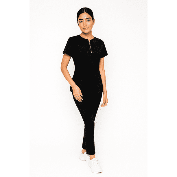 Scrubs Médicos Mujer | Uniformes para Doctoras y Enfermeras M12 NEGRO XL