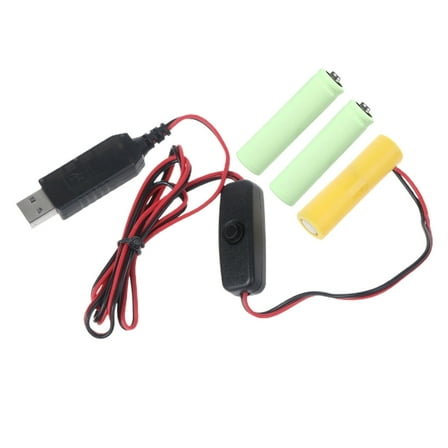 With Switch USB to 4.5V AAA LR03 Battery Eliminators Dummy Battery Power Adapter