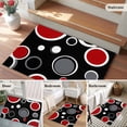 thumbnail image 6 of Rectangle Area Rug 2x3ft,Abstract Red Black Circle Washable Carpet Non-Slip Runner Accent Rugs Indoor Floor Mat for Bedroom Living Room Decor,Color Block on Black, 6 of 9