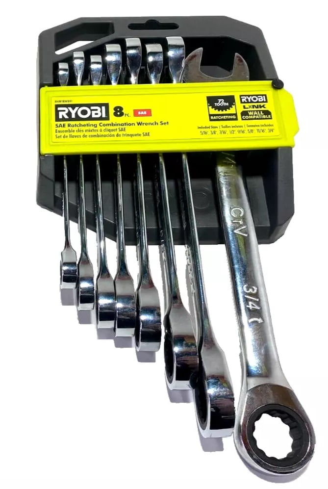 RYOBI 16 PC. SAE  & Metric Ratcheting Combination Wrench Set