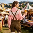 thumbnail image 4 of Unir Western Fringe Long Sleeve Shirt for Women, Button Up Collared, Casual Oktoberfest Pink Top, 1 Piece, S-XXXL, Plus Size Friendly, 4 of 7