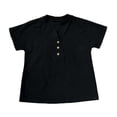 thumbnail image 4 of vigerkar Womens Summer Tops Spring Short Sleeve V Neck True Classic T Shirt Casual Cute Fashion Beach Vacation Clothes 2026 (Black, L), 4 of 5