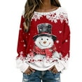 thumbnail image 1 of Mode Automne pour Femmes, Hauts Graphiques en Crochet avec Pulls Décontractés Imprimés de Noël, 1 of 3