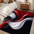 thumbnail image 5 of Abstract Water Ripple Area&nbsp;Rug 3x5ft Red Black White Stitching Non-Slip&nbsp;Washable Square&nbsp;Rugs Soft Felt Indoor Floor Mat for Bedroom Kitchen Living Room Bathroom, 5 of 9