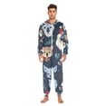 thumbnail image 2 of Dogs Christmas Adult Onesie Pajamas Slim Fit Christmas One Piece Suit Pjs for Women and Men Hooded Zipper, 2 of 7