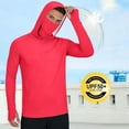 thumbnail image 4 of BRGZLK UPF50+ Long Sleeve Hooded Sun Protection Shirt For Men Thumb Hole Watch Window Quick Dry Breathable For Summer Fishing Outdoor Hiking Beach Casual, 4 of 7